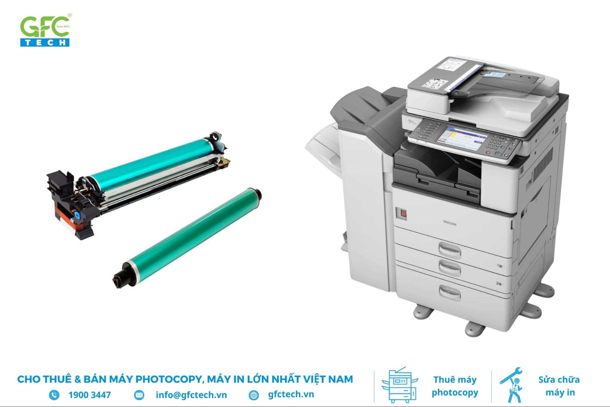 cách tháo trống máy photocopy Rioch 