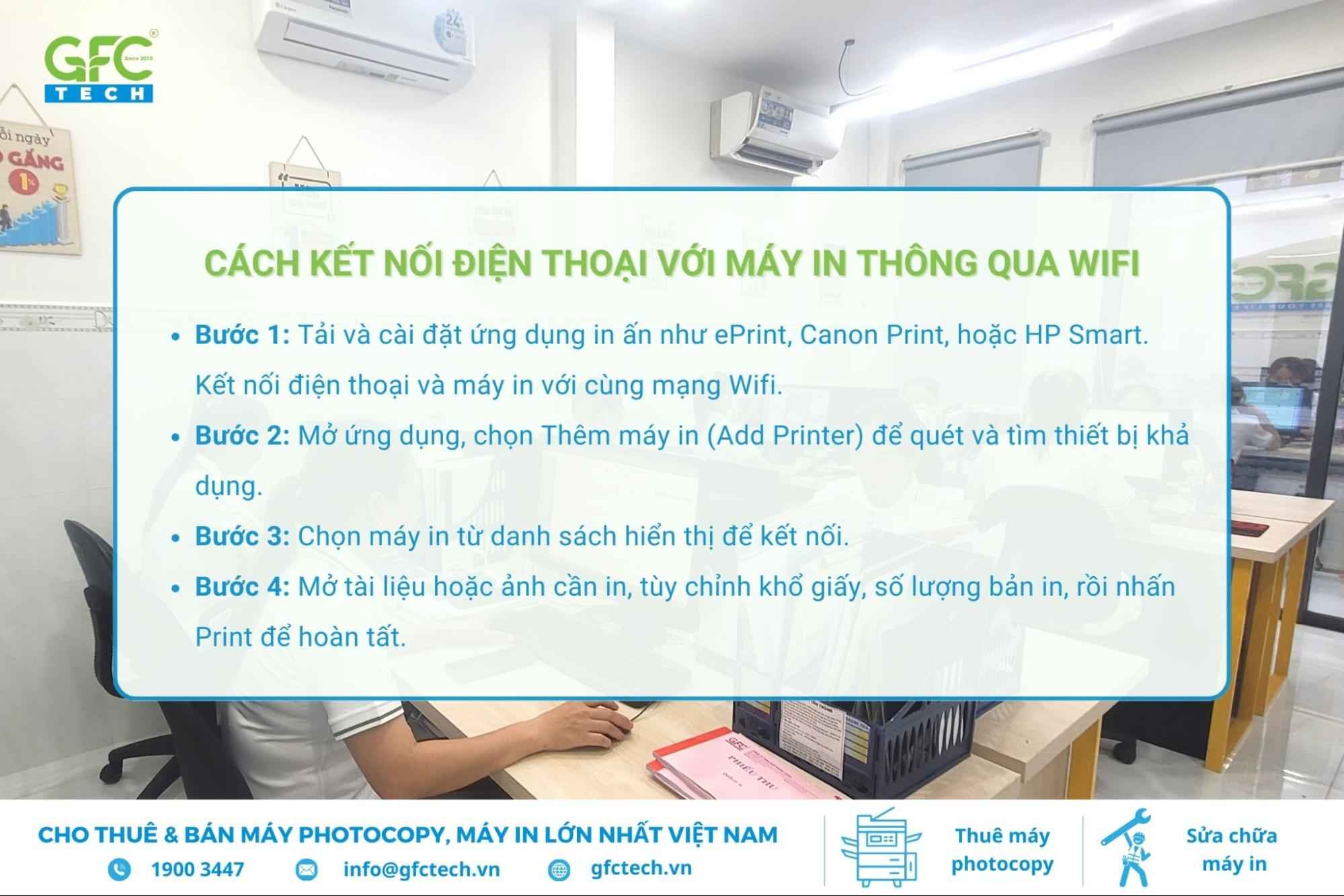 máy in kết nối điện thoại