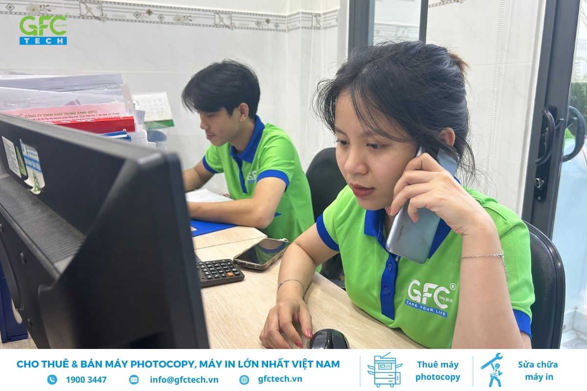 Bộ phận CSKH tiếp nhận yêu cầu, ghi nhận thông tin và chuyển cho kỹ thuật viên xử lý